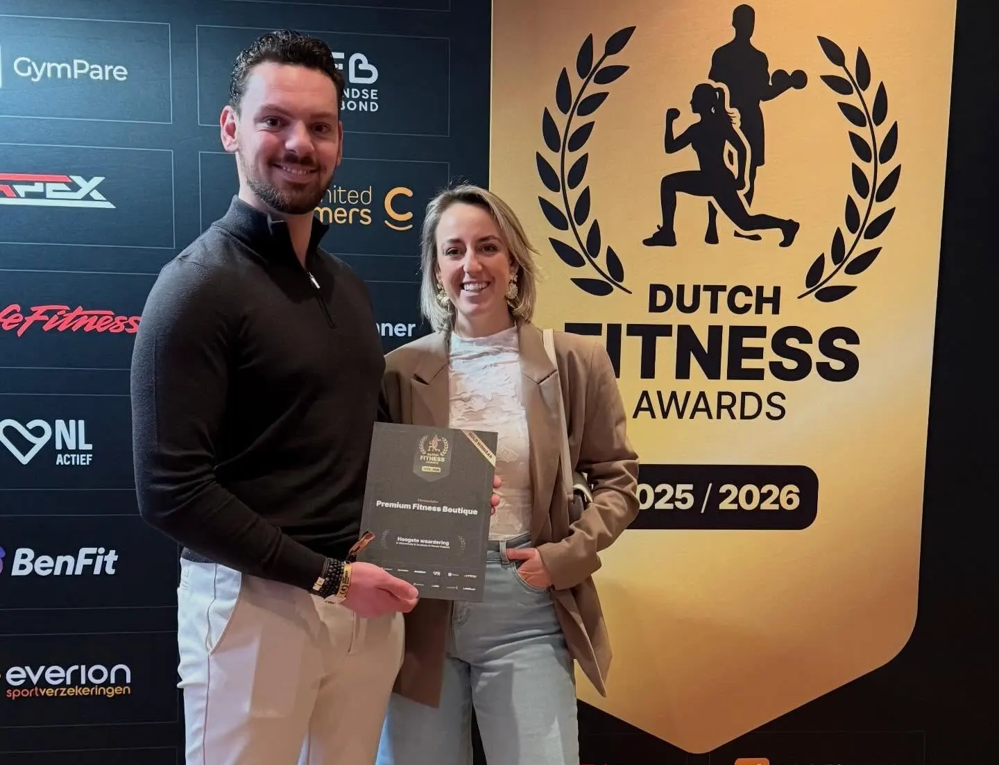 Premium Fitness Boutique voor 2e jaar op rij de Dutch Fitness Award gewonnen